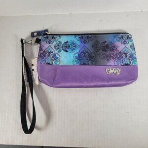 GloveIT Purple Floral Paisley Golf Outdoor Athletic Workout Wristlet Clutch